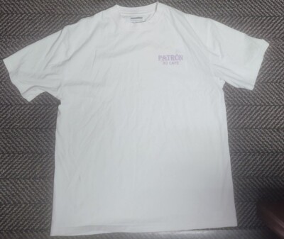 Zorrell Patron Xo Cafe Tshirt White With Purple Embroidery Large