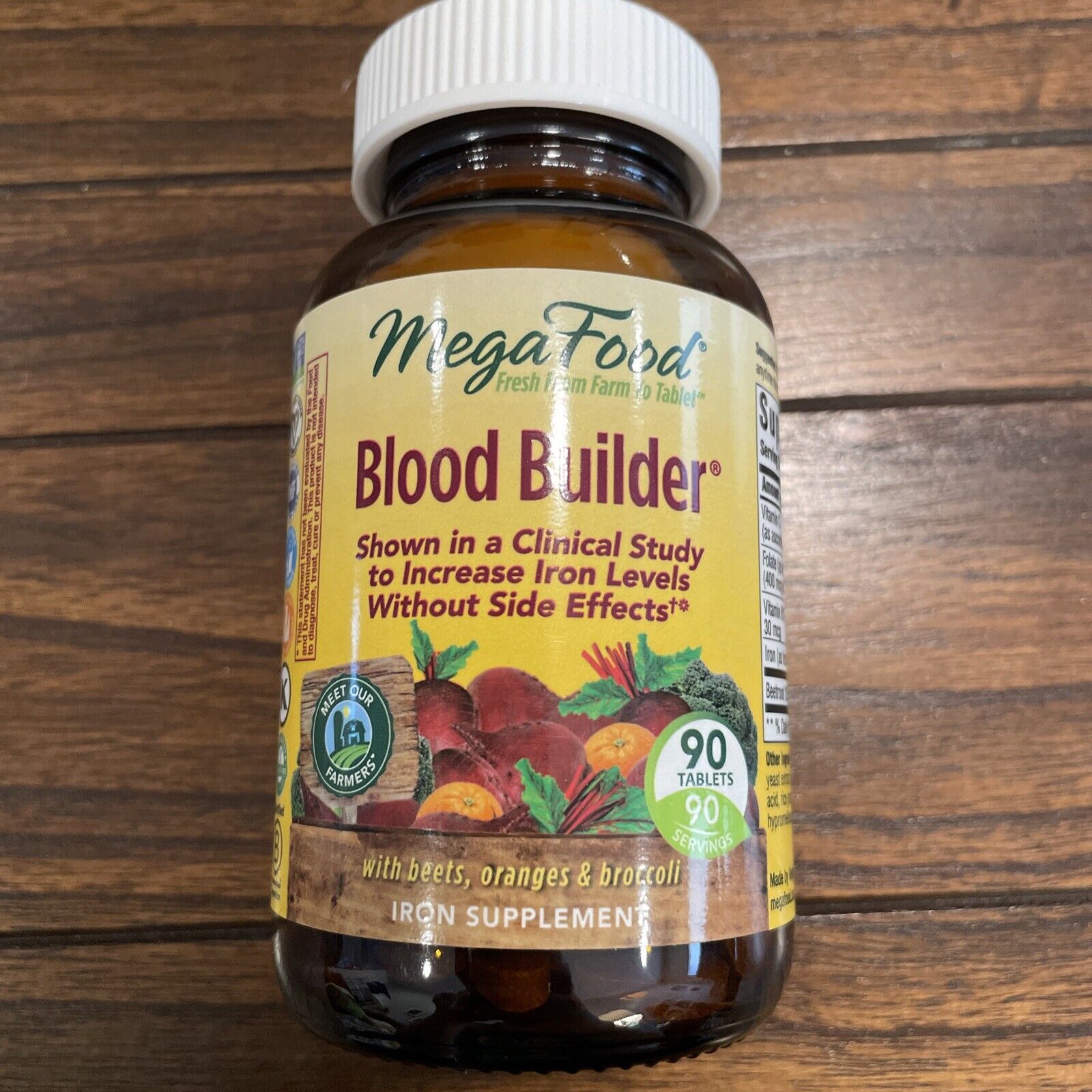 Mega Food Blood Builder Iron & Multivitamin Supplement Fresh 60 Tabs 05/2024