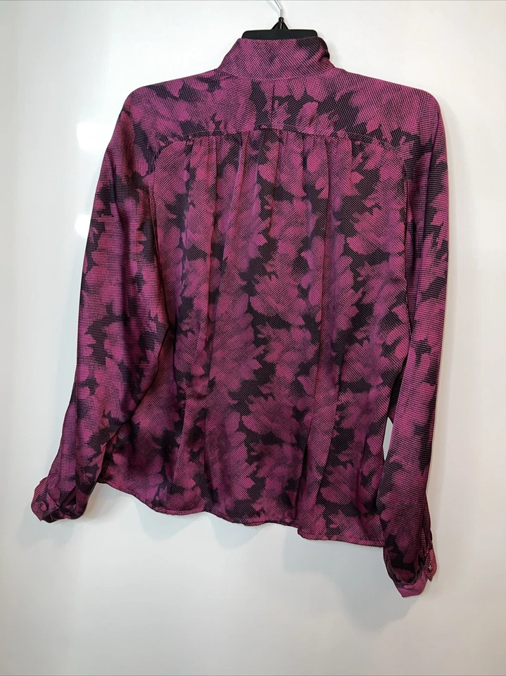 Blusa vintage TESS Paris Milano negra y morada talla 12 para mujer manga larga” Foto 4 de 4