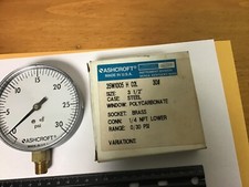 New Ashcroft 35W1005 H 02L Pressure Gauge, 0-30 PSI