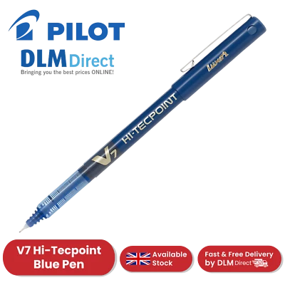 Bolígrafos Pilot V7 Hi-Tecpoint punta de aguja de 0,7 mm suave y preciso - azul