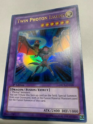 Yu-Gi-Oh! Twin Photon Lizard Card - ORCS-EN039 Ultimate Rare 1st Edition - View #9