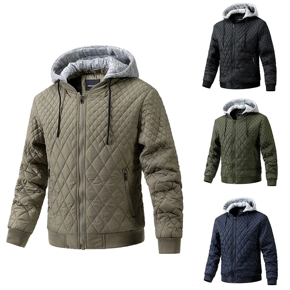 Versatile Men s Hooded Jacket Coat with Cotton Material and