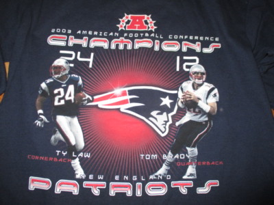 TY LAW and TOM BRADY AFC Champions NEW ENGLAND