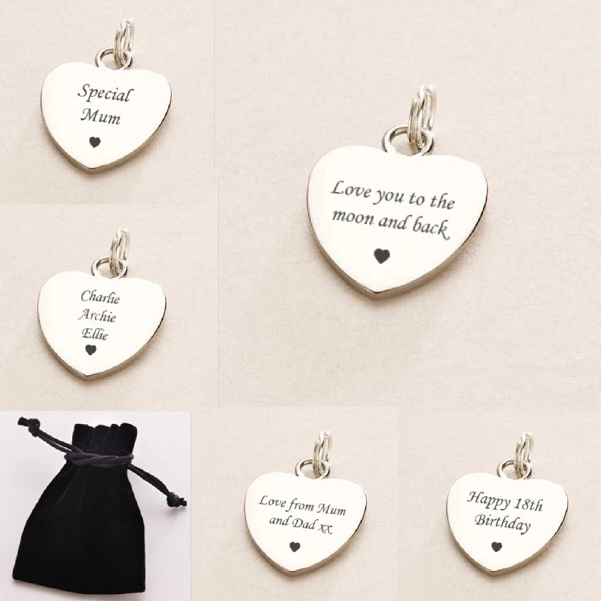Stainless steel hotsell heart charm