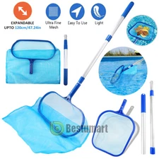 Swimming Pool Leaf Skimmer Flat/Deep Bag Rake Net/Cleaning Leaves Mesh with Pole