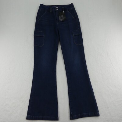 Paige Jeans Womens 27 Blue Bootcut Cargo Pockets Dion Gracie Lou Denim 251521