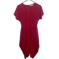 Alice + Olivia 2 silk midi length dress EUC garnet magenta pockets