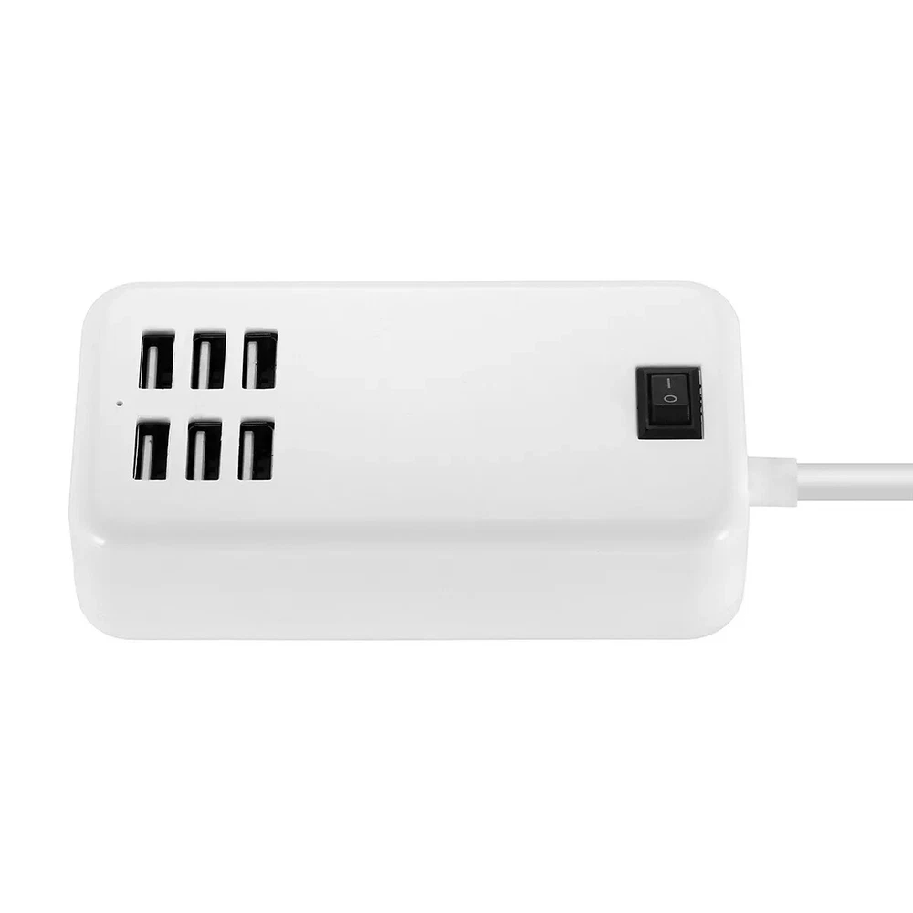 6-Port USB Hub Fast Charging Station for Travel & Desktop