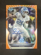 2022 Bowman U Chrome Tony Grimes 1st Orange Auto /25