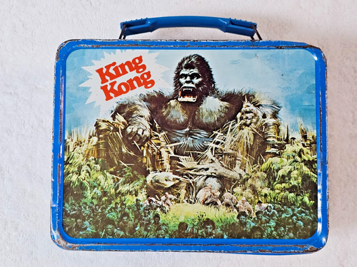 1977 KING KONG Metal Lunchbox With Thermos Great Colors World Trade Center - Picture 5 of 20