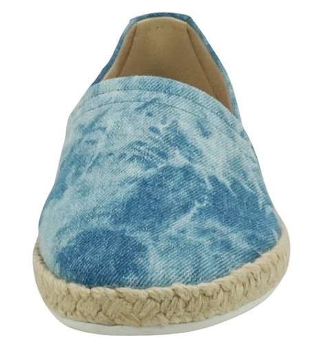 Tenis de soda zapatos planos para mujer alpargatas sin cordones envoltura de yute tinte azul BETTY-S - Imagen 4 de 5