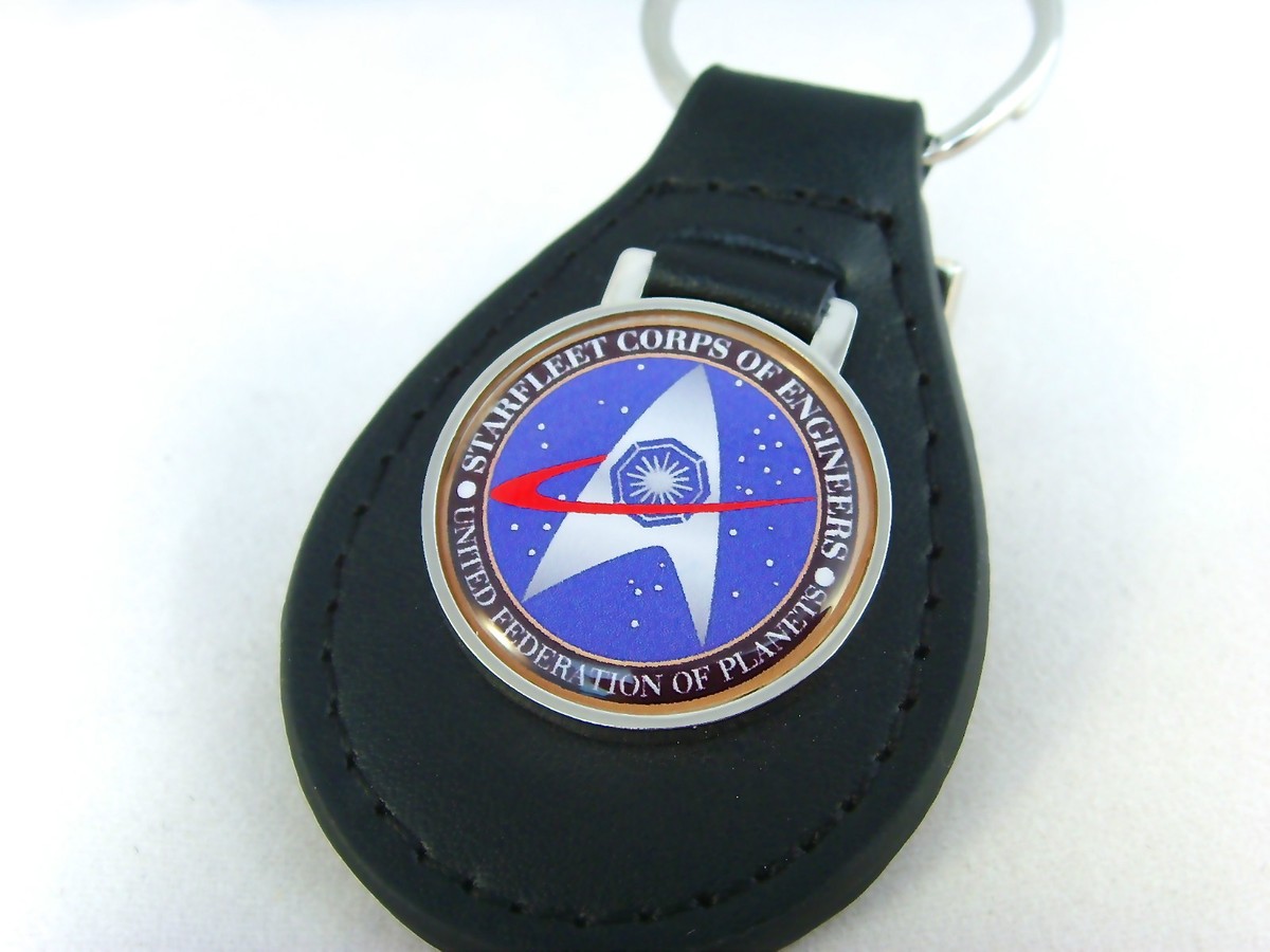 STAR TREK STARFLEET ENGINEERS BADGE KEY FOB KEYFOB KEYRING CHAIN