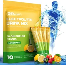 Sugar Free Electrolytes Powder with Natural flavors, 3X Rapid Hydration.. B16