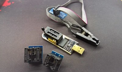 KIT Programmatore CH341A USB per BIOS EEPROM 24c 25x Clip Adattatori 150/200mil