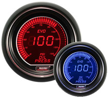 52mm Evo Red/Blue Electrical Oil Pressure Gauge with sender