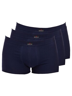 Schöller Baumwolle-Elasthan 3er Pack Herren Pants in Gr. 5-9 Schw./Blau