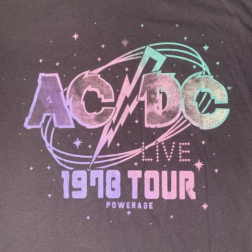 AC/DC Black 1978 Tour Powerage T Shirt XS 80's Rock Band Music Studio Album 2022 - 第 2/7 張圖片