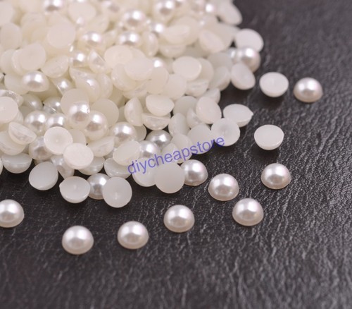 Half Pearl Runde Perle Flach Rückseite Sammelalbum für Handwerk FlatBack 2/3/4/5/6/7/8MM - Bild 4 von 27