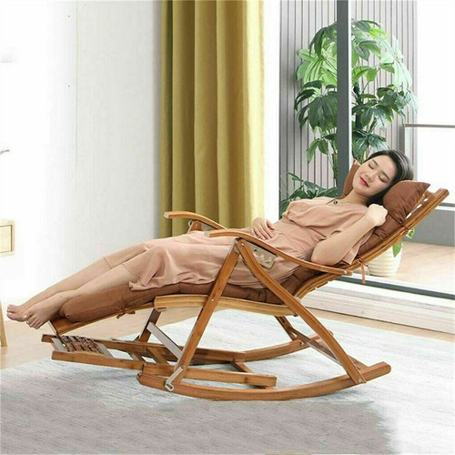 Extra Large Rocking Chair Wooden Lounge All Weather Recliner with High ...