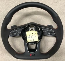 Audi RS Line Leather A4 A5 S4 S5 Flat Bottom Half Alcantara Steering Wheel # 17C