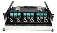 144 Fiber 2RU Rack Mount FDP Patch Only w/ 36 LC OM3/4 Quad Adapters Multimode