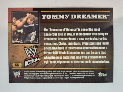 2007 Topps WWE Action #66 TOMMY DREAMER - Picture 2 of 2