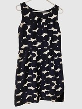 Ann Taylor Loft Shift Dress Women's Size 6 Sleeveless Black & White Pockets
