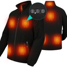 ARRIS Mens Heated Polar Fleece Jacket Electric Heating Coat W/ Battery Pack