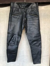 NANKAI 90s Bike Touring Leather Pants Bottom XL Cowhide Black Plain Used