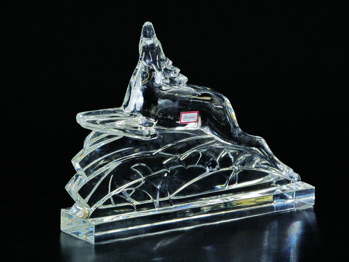 Baccarat Crystal Leaping Reindeer Deer Stag Figurine