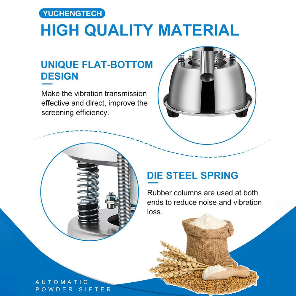 TAHALI Elektrische Siebmaschine 300mm - Vibrationssieb Für Pulver Edelstahl