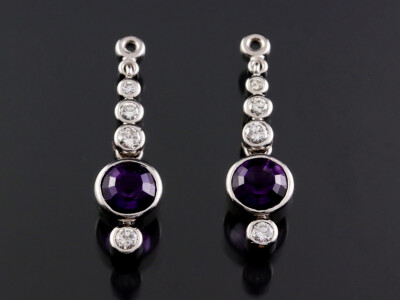 Ohr Einhänger Brillant Amethyst  für Ohrstecker ca. 2,50ct   750/- Weißgold