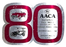 1980 AACA Hershey Antique Car Show Dash Plaque Eastern Fall Meet