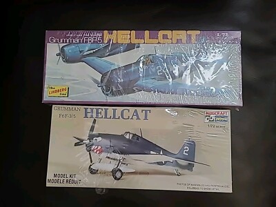 2 X 1/72 GRUMMAN F6F-3/5  5 HELLCAT   Model Kits Vintage NOS MINICRAFT LINDBERG