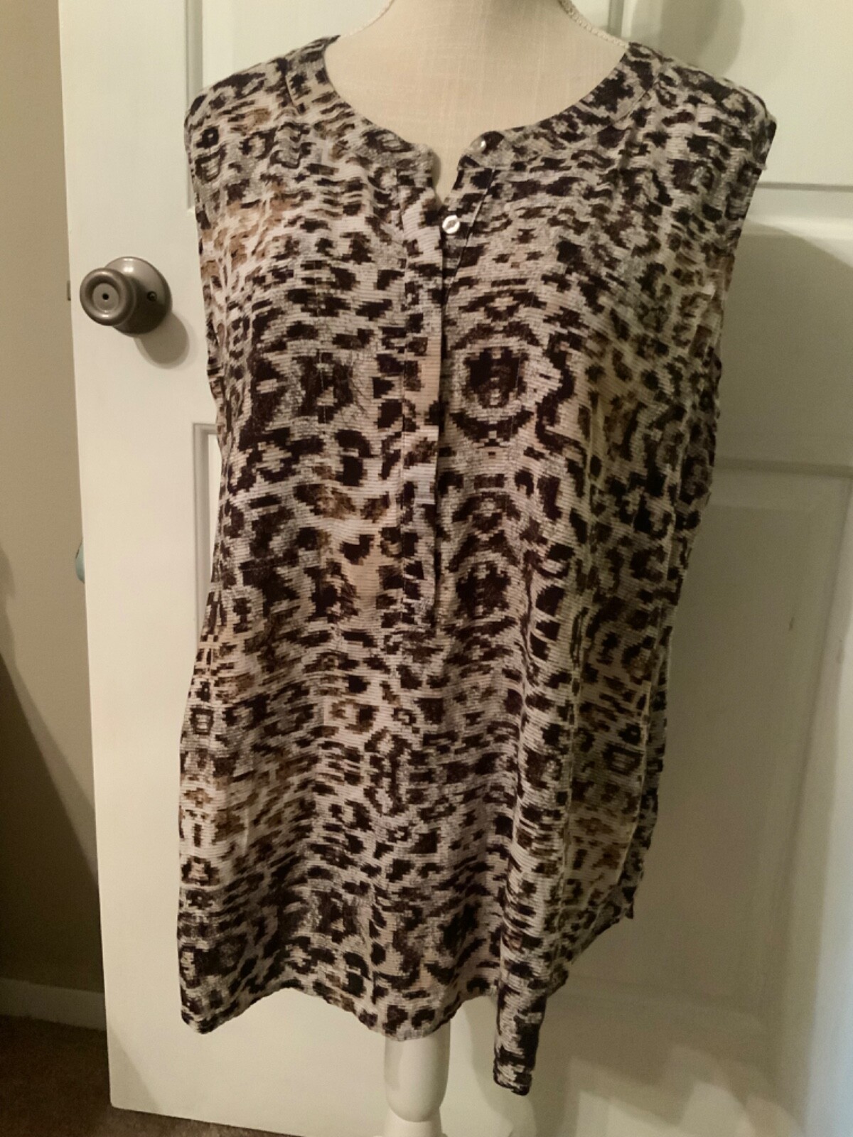 Westbound Leopard Print Rayon Sleeveless Tank Top… - image 7