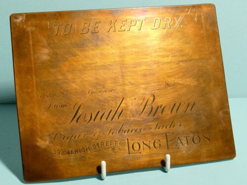 Antique Josiah Brown Cigar Tobacco Merchant Packaging Label Printing Plate #B214 - Picture 1 of 7