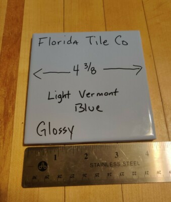 Lot of 5 Ceramic Tiles  4-3/8'' Light Vermont Blue by Florida Tile Co. (NOS)