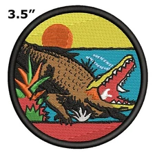 Everglades Alligator Patch Embroidered Hook Loop Applique Nature Souvenir