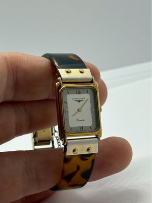 Longines Tank Watch Quartz Square Goldtime Timepiece Mens Unisex Luxury
