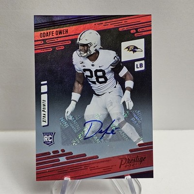 Odafe Oweh 2021 Panini Prestige SP Rookie Xtra Points Premium Red Auto Ravens