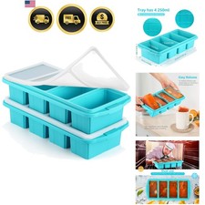 Silicone Freezer Tray With Lid - Silicone Freezer Food Molds- Large Ice Cube ...