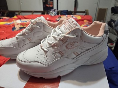 Propét Stability Walker White/Pink Cushioned Leather Sneaker W2034 Size 10.5 W