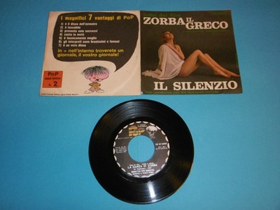 VINILE DISCO 6'' 45 GIRI DAL FILM ZORBA IL GRECO-IL SILENZIO POP SERIE ROSSA N°2
