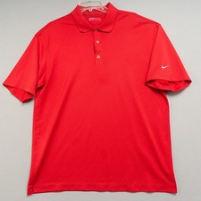 Nike Golf Polo Shirt Mens XL Red Fit Dry Performance