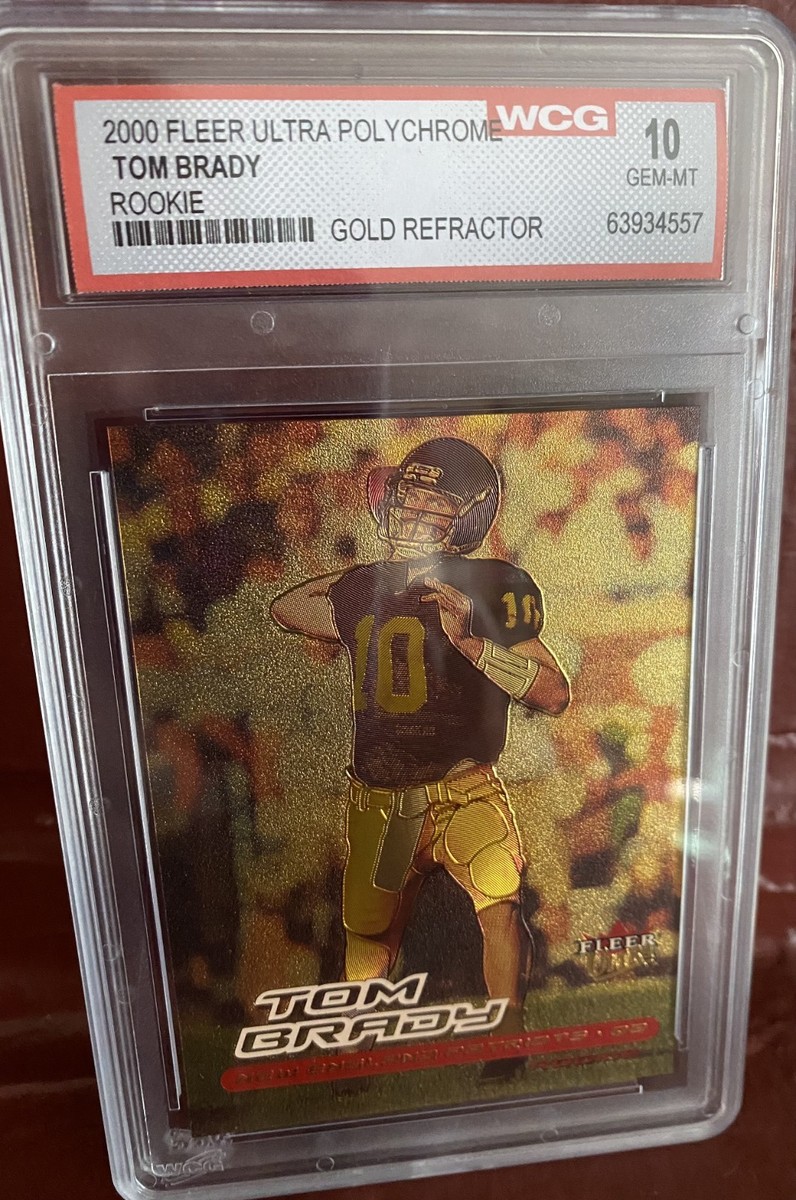 2000 Fleer Ultra Polychrome Tom Brady Rookie Gold Refractor Card