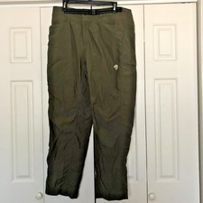 Mountain Hardwear pants green large flat front nylon mens