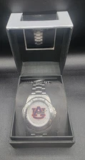 Auburn Tigers Sun Time Steel Men's Watch. Used For Display Only. Has New Battery