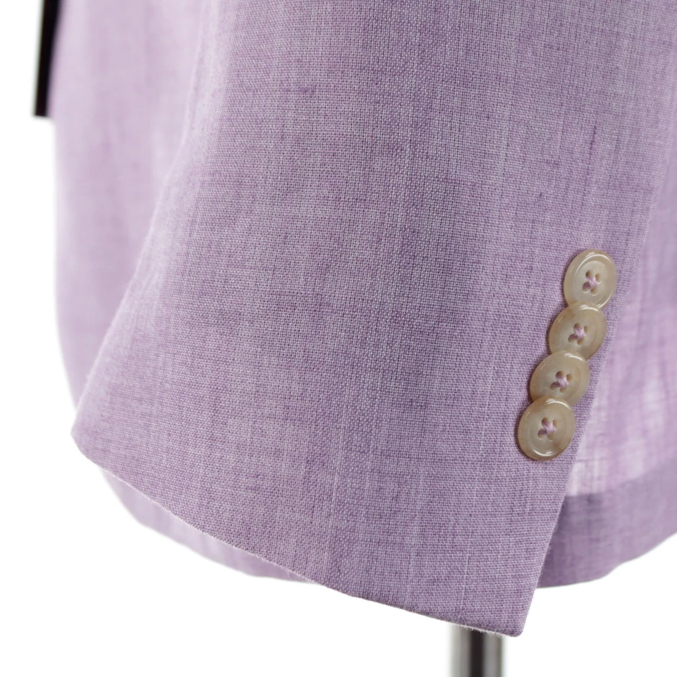 Sartoria Partenopea NWT Linen Blend Sport Coat Size 54R (44R US) In Purple - Image 4 of 4