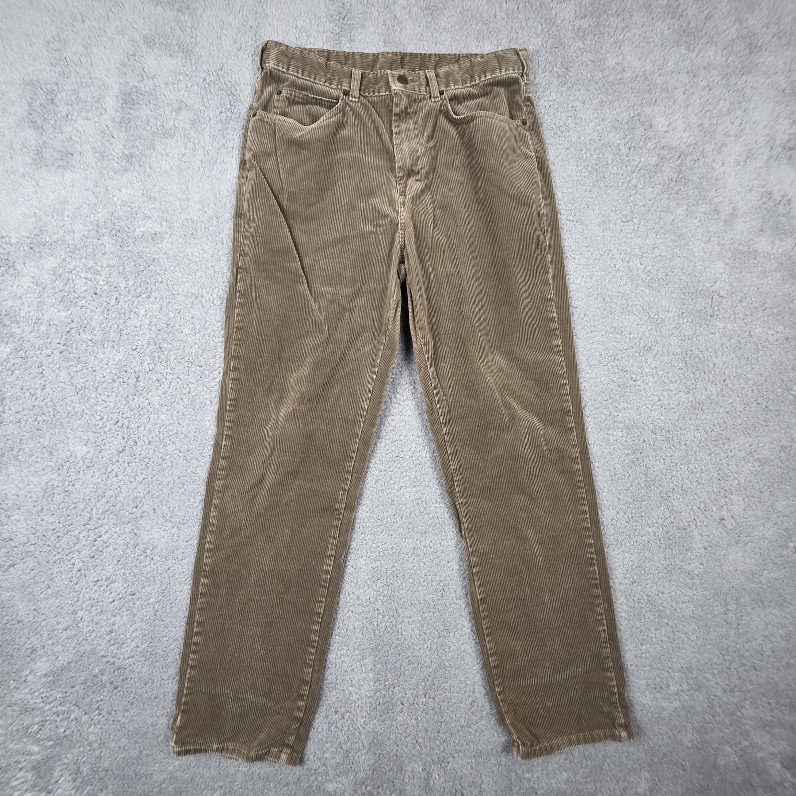 Vintage LL Bean Pants Mens 31x31 Brown 90s Corduroy Straight Leg Rigged Cords